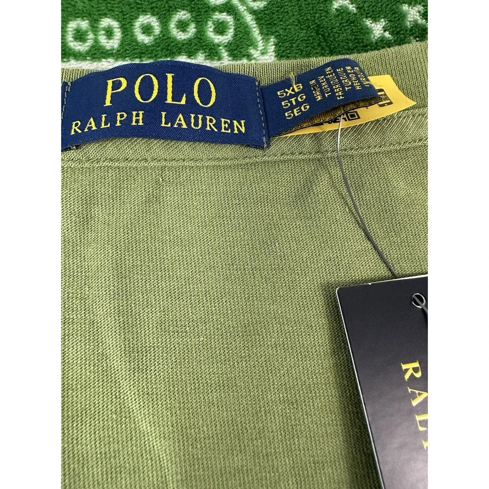 Polo Ralph Lauren Green Hawaiian Embroidered S/S Cotton T Shirt Size 5XLB NWT